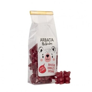 Tirpi arbata Meškiukai aviečių vanilės skonio, 125g Tirpi arbata Meškiukai aviečių vanilės skonio, 125g