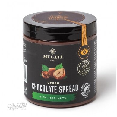 Mulate CHOCO veganiškas šokolado kremas "Lazdyno riešutas", 280g