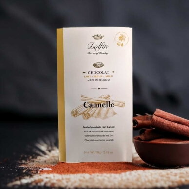 Pieniškas šokoladas su cinamonu, 70g Pieniškas šokoladas su cinamonu, 70g