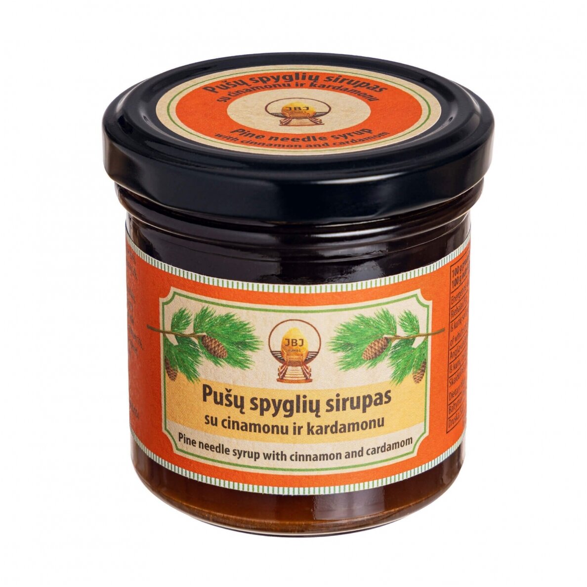 Pušų spyglių sirupas su cinamonu ir kardamonu